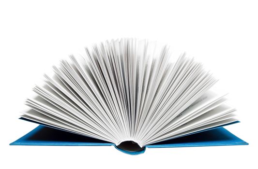 Open book isolated on white. Clipping path included.