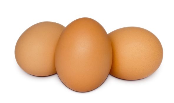 Eggs on a white background. Clipping path included.