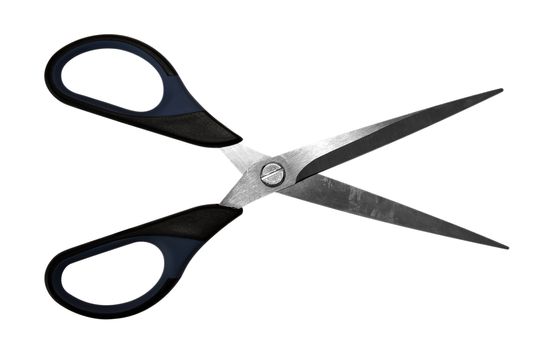 Close up of scissors isolated on white background. Clipping path included.