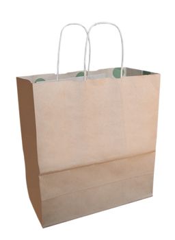 Blank shopping bag isolated on white. Clipping path included.