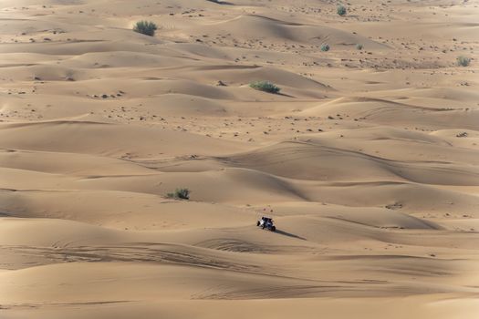 Isolated Buggy in the red sand desert