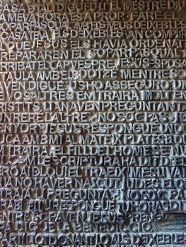 Script background of the La Sagrada Familia Entrance, Barcelona, Spain