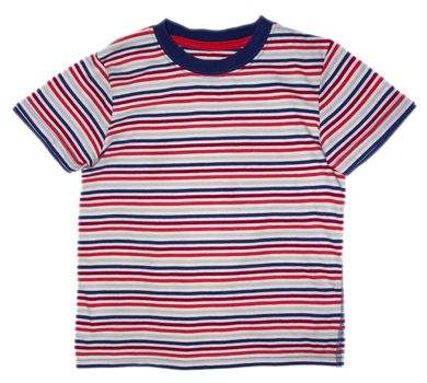 Children's wear - striped shirt isolated over white background. Clipping path included.