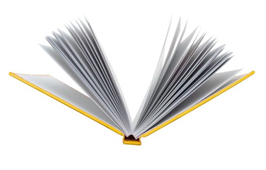 Open book isolated on white. Clipping path included.