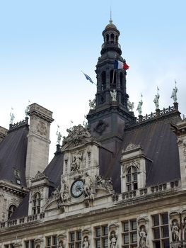 The Hotel de Ville (Hotel de Ville) in Paris, France.