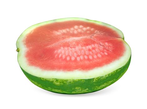 Half of watermelon isolated on white background. Clipping path included.