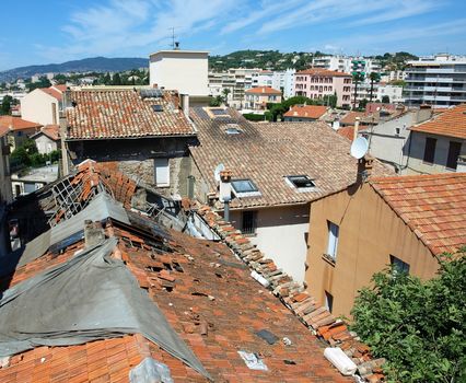 View of Cannes taken from tower in the old town.