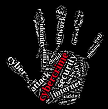 Word cloud illustration which deals with cybercrime.