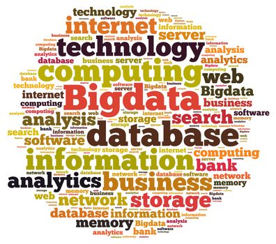 Illustration with word cloud on Big data