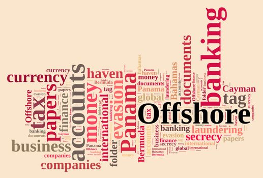 Illustration with word cloud on Offshore Companies.