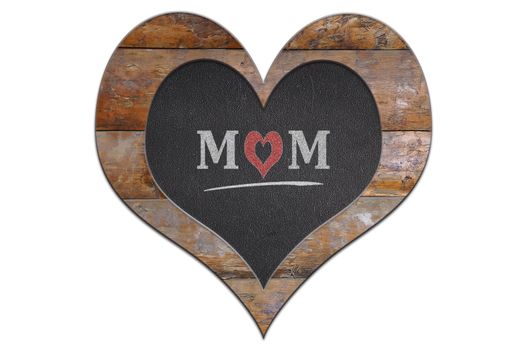 Heart made of wood and slate for Mother's Day