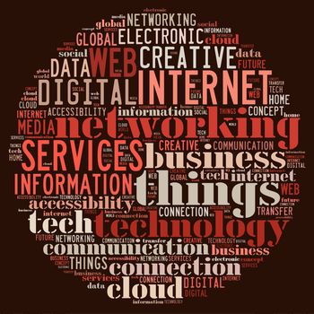 Illustration word cloud on the internet of things