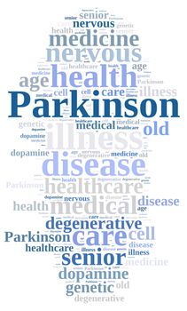 Word cloud illustration on Parkinson's disease.