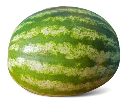 Whole watermelon isolated on white background. Clipping path included.