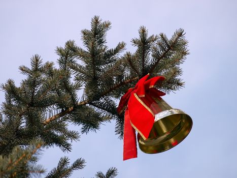 Christmas Bell on christmas-tree