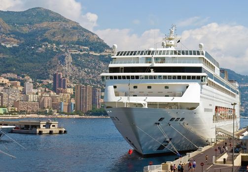 Cruise ship in Monte-Carlo port.