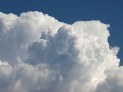 Blue sky with clouds closeup