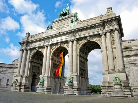 Triumphal arch in the Parc du Cinquantenaire, Brussels, Belgium