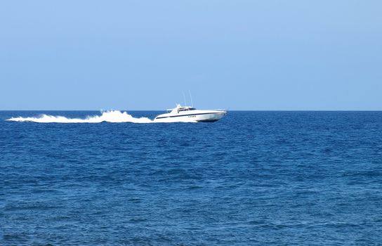 Fast moving speed boat in Saint-Tropez, French Riviera