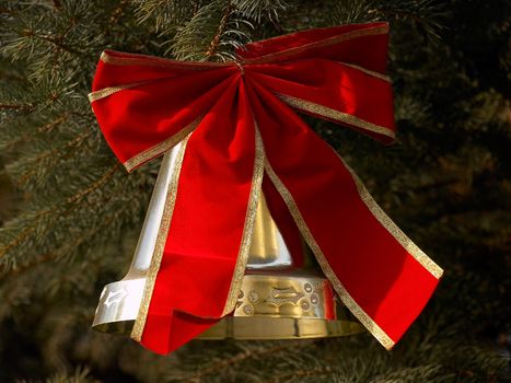 Christmas Bell on christmas-tree