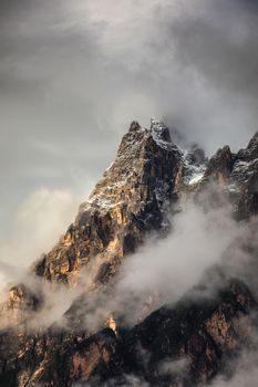 Monte Antelao (3263m) above San Vito di Cadore (close to Cortina d'Ampezzo), is the second highest mountain in Dolomiti, also known as the King of the Mountains, South Tyrol, Italy.