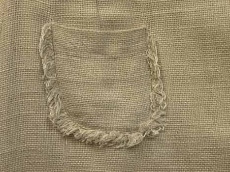 High resolution image of back pocket of linen material