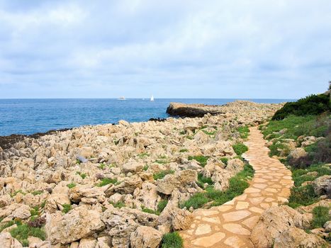 French Riviera Coast near Antibes city, France