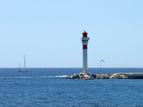 The lighthouse of Cannes alpes maritime provence cote d'azur south of France.