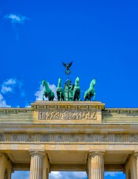 The Brandenburg Gate located in Pariser Platz in the city of Berlin, Germany.