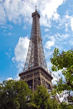 The world famous, Eiffel Tower in Paris, France.