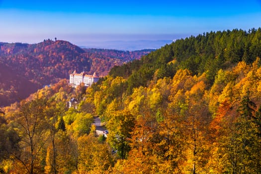 Autumn view of old town of Karlovy Vary (Carlsbad), Czech Republic, Europe