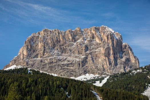 Great view of the National Park Dolomites (Dolomiti), famous location, Tyrol, Alp, Italy, Europe. Dramatic and picturesque scene. Beauty world.