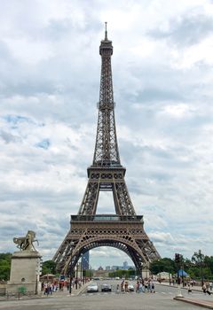 The world famous, Eiffel Tower in Paris, France.