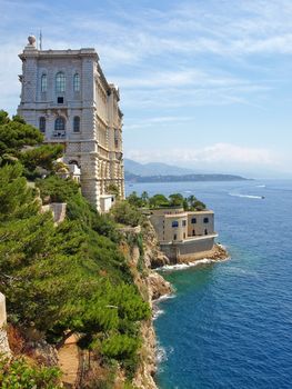 View from Monaco bay with Museum of Oceanology