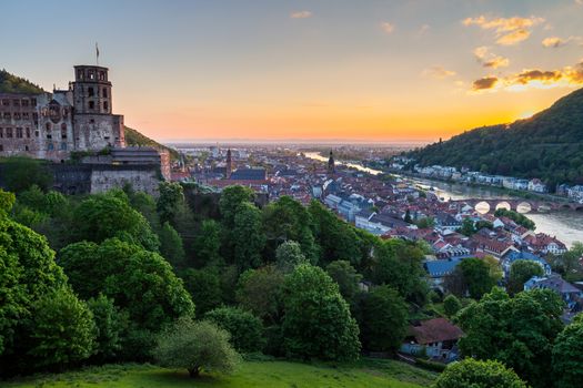 View of beautiful medieval town Heidelberg, Germany