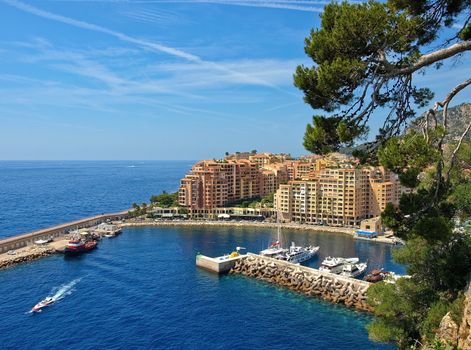 Monte Carlo Marina from Above. Fontvieille, new district of Monaco.