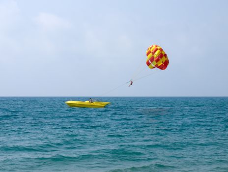 Parasailing on the South of France, city Nice. 