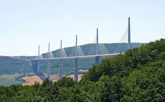 The spectacular Millau Viaduct bridge in France