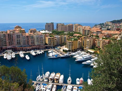 Monte Carlo Marina from Above. Fontvieille, new district of Monaco.