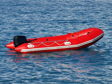 Red Inflatable Lifeboat.