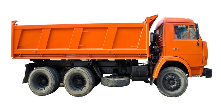 A large dump truck with two rear axles, isolated on a white background. Clipping path.
MOSCOW, RUSSIA - OCTOBER 21: A large dump truck with Clipping path on October 21, 2010 in Moscow, Russia.