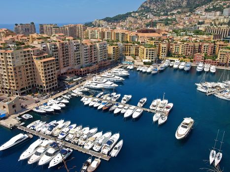 Monte Carlo Marina from Above. Fontvieille, new district of Monaco. 