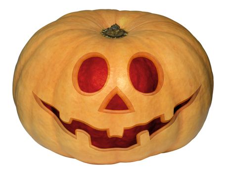 Pumpkin halloween isolated over white. Clipping path.
