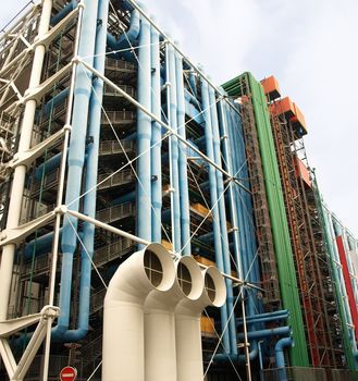 The exposed HVAC system on the Centre Georges Pompidou
