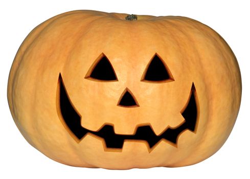 Pumpkin halloween isolated over white. Clipping path.