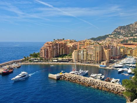 Monte Carlo Marina from Above. Fontvieille, new district of Monaco.