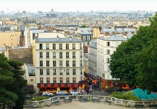 Cityscape from the top of Montmartre hill, Paris, France