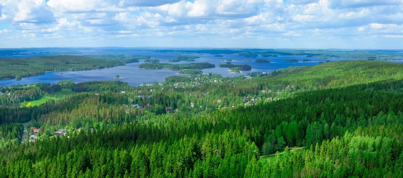 Landscape of Lake Kallavesi and Kuopio region, Finland