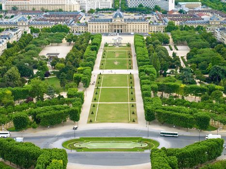 Aerial view of Paris from Eiffel tower