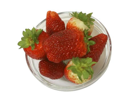 Strawberry dish isolated on white background